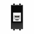 Avanti Телефонная розетка RJ-12 без шторки модульная Черный квадрат 1 модуль