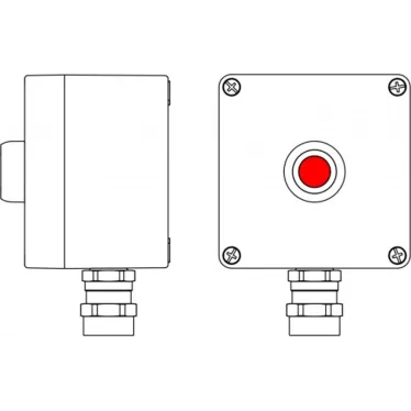 Взрывозащищенный пост управления из алюминия CPE-A-12 -(1xP1G(11)) -1x6018AASBKGM2SB(C)1Ex d e IIC T6 Gb / Ex tb IIIC T80°C Db IP66
