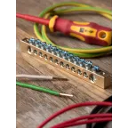 Шина нулевая 8х12мм 125А 12 отверстий крепеж по краям латунь PROxima