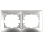 Рамка на 2 поста гор., СУ, Plano, алюминий, 1-502-03