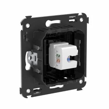 Avanti Телефонная розетка RJ-12 без шторки в стенуодинарная Черный квадрат