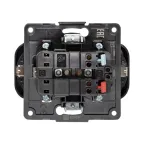 Стокгольм Механизм Розетки 2-местной с/з 16А черный с защ. штор.