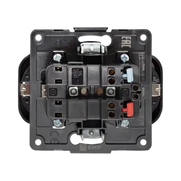 Стокгольм Механизм Розетки 2-местной с/з 16А черный с защ. штор.