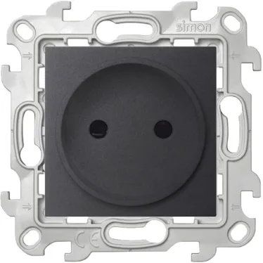 Розетка 2К с защитными шторками, графит