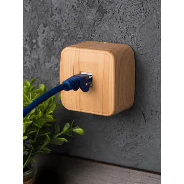 Розетка RJ-45 1-местная ОП Минск 1А 120В светлое дерево