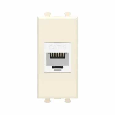 Avanti Компьютерная розетка RJ-45 без шторки модульная, кат.6, Ванильная дымка, 1 модуль
