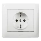Galea Life Розетка с заземлением с шторками лицевая панель белый