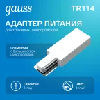 Адаптер питания для подключения светильников к трековой системе к сети белый | TR114 | Gauss