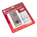 Звонок беспроводной на батарейках 003 (белый-серый 36 мелодий с индикацией 2х1.5В АA дистанция 80м) Basic