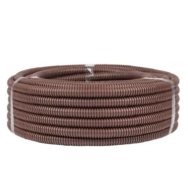 Труба гофрированная ПВХ с зондом под темное дерево d20мм(25м) Plast PROxima