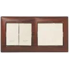 VALENA Рамка 2 поста горизонтальная тонированное дерево