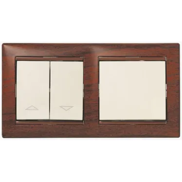 VALENA Рамка 2 поста горизонтальная тонированное дерево