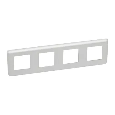 Рамка пластиковая горизонтальная Mosaic 4х2 модуля алюминий