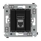 Avanti Компьютерная розетка RJ-45 в стену кат.5e одинарная экранированная Черный квадрат