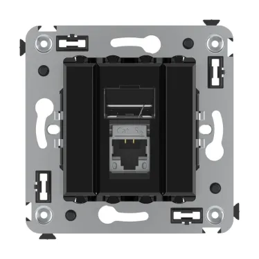 Avanti Компьютерная розетка RJ-45 в стену кат.5e одинарная экранированная Черный квадрат