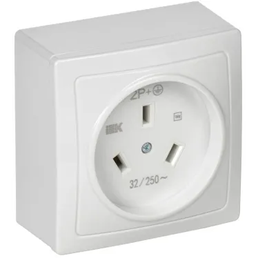 Розетка разборная для плиты с з/к о/у белая 32А Рпл10-К IEK