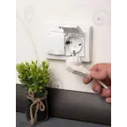 Минск Розетка 2-местная СП с/з с крышкой 16А белаяс защ. штор. IP44