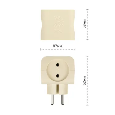 Тройник 4гн, без заземл (сл. кость) (10/60/2640) SP-4-I