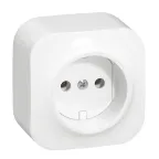Quteo Розетка без заземления без шторок наружная белая
