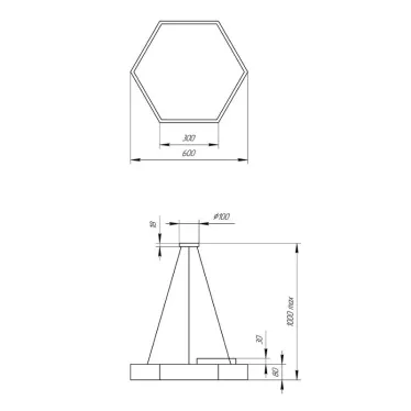 Светильник светодиодный Geometria Hexagon SPO-121-W-40K-038 38Вт 4000К 4000Лм IP40 600х80 белый подвесной