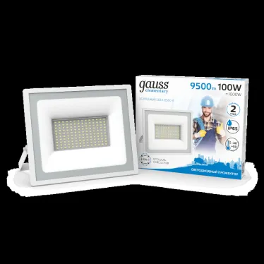 Прожектор светодиодный ДО 100 Вт 9500 лм 6500К AC 220В IP65 234х254х233мм Elementary G2 Gauss