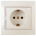 Розетка Intro Plano 1-202-02 с заземлением 2P+E Schuko, 16А-250В, IP20, СУ, слоновая кость