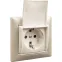 VALENA Розетка с заземлением в рамку с крышкой белая