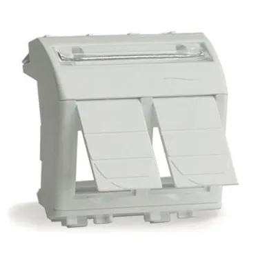 Адаптер для 2 информационныx разъемов Keystone бежевый 2 модуля