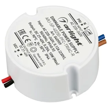 Блок питания ARJ-SP-40250-PFC-TRIAC-R (10W, 27-40V, 250mA) (IP44 Пластик, 5 лет)