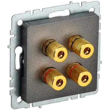 BRITE Аудиорозетка 4 поста РА10-БрТБ темная бронза