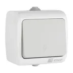 Выключатель Мурманск проходной 1-клавишный 10А IP54 серый