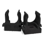 Крепеж-клипса для труб для монтажного пистолета черная в полиэтиленовом пакете д16