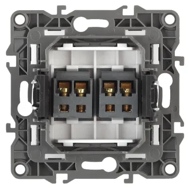 Розетка аудио двойная, Эра12, перламутр, 12-3112-15