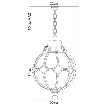 Светильник НСУ-60w цепь Е27 IP44 черное золото
