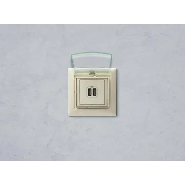 VALENA Розетка двойная USB слоновая кость