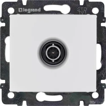 VALENA Розетка телевизионная TV звезда в рамку белая 1.5дБ