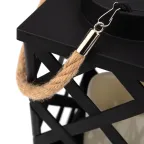 Декоративный фонарь на солнечной батарее 14х14х24 см, черный плетеный корпус, теплый белый цвет свечения | 501-145 | NEON-NIGHT