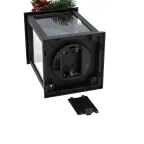 Декоративный фонарь со свечкой и шишкой, черный корпус, размер 10,7x10,7x23,5 см, цвет теплый белый | 513-047 | NEON-NIGHT