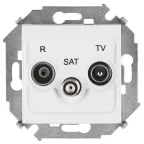 15 Розетка R-TV-SAT одиночная винтовой зажим белый
