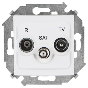15 Розетка R-TV-SAT одиночная винтовой зажим белый