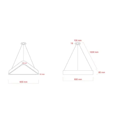 Светильник LED Geometria Delta SPO-151-W-40K-030 30Вт 4000К 2900х80 белый подвесной драйвер внутри