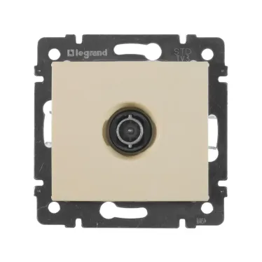 VALENA Розетка телевизионная TV проходная в рамку слоновая кость 14дБ