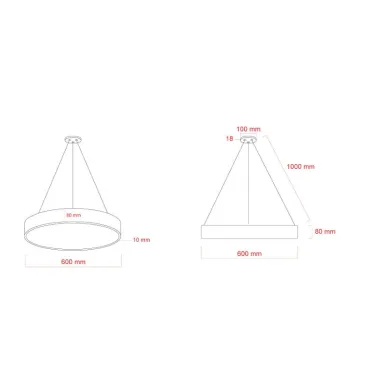 Светильник LED Geometria Ring SPO-131-B-40K-045 45Вт 4000К 4000Лм IP40 600х80 черный подвесной драйвер внутри