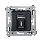 Avanti USB 2.0 розетка одинарная в стену, тип А-А, Черный квадрат