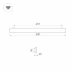 Светильник ALT-LINEAIR-FLAT-UPDOWN-DIM-S2094-600-25W Warm3000 (BK, 100 deg, 230V) (ARL, IP20 Металл, 3 года)