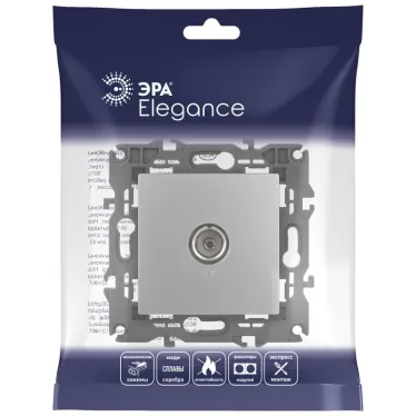 Розетка TV одиночная, Эра Elegance, алюминий, 14-3101-03