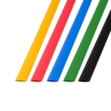 Термоусаживаемые трубки 10,0 5,0 мм, набор пять цветов, упаковка 50 шт. по 1 м, REXANT