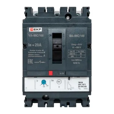 Выключатель автоматический трехполюсный ВА-99C 100/20А 36кА