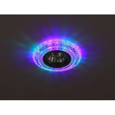 Светильник точечный встраиваемый DK LD3 MR16 7Вт GU5.3 прозрачный c мультиколор подсветкой | Б0019205 | ЭРА