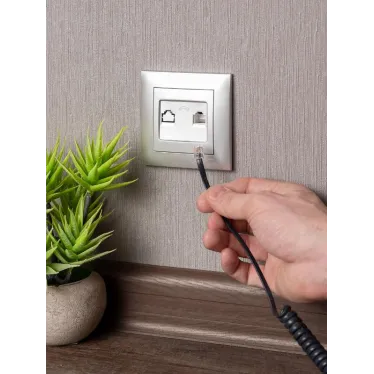 Валенсия лицевая панель розетки Phone 1-местная сталь